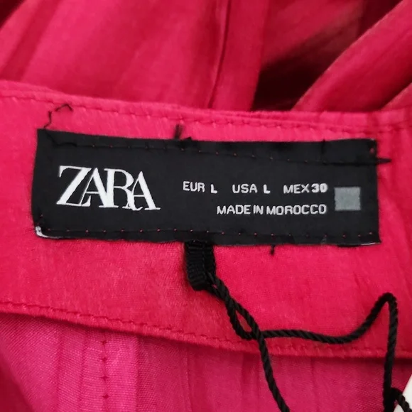 NWT Zara Wrinkled Effect Wide Leg Pant. Size L - Picture 6 of 8